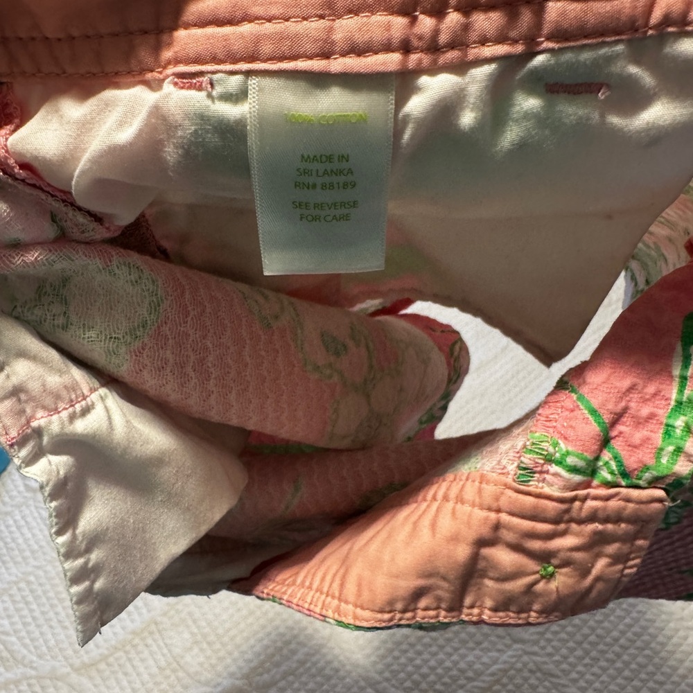 Lilly Pulitzer Callahan Shorts Womens 10 Pink Green Floral Resort Preppy - Picture 4 of 5